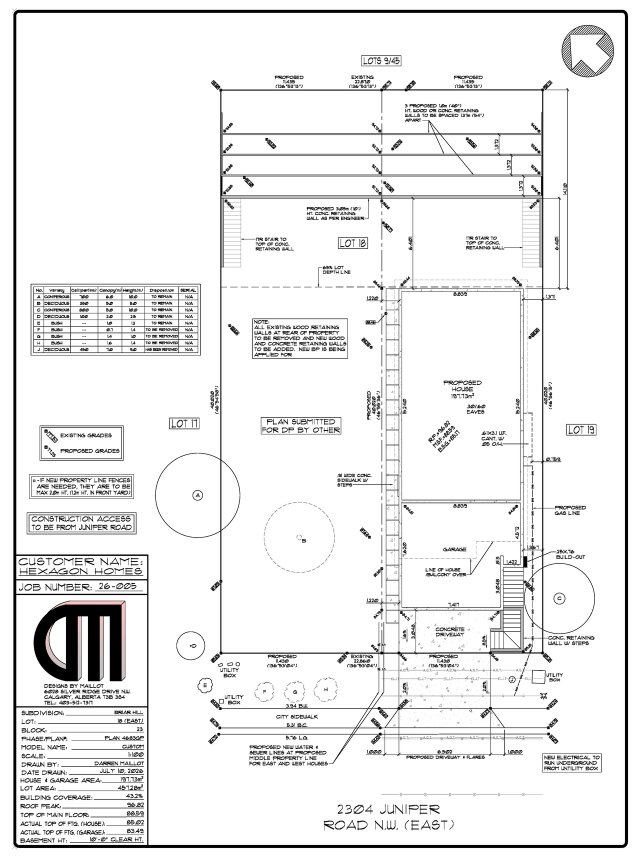 Construction site plan for project from page 4 of the file 'DP2026-04136 DMAP Plans Submitted (1MB) 2026-07-15'