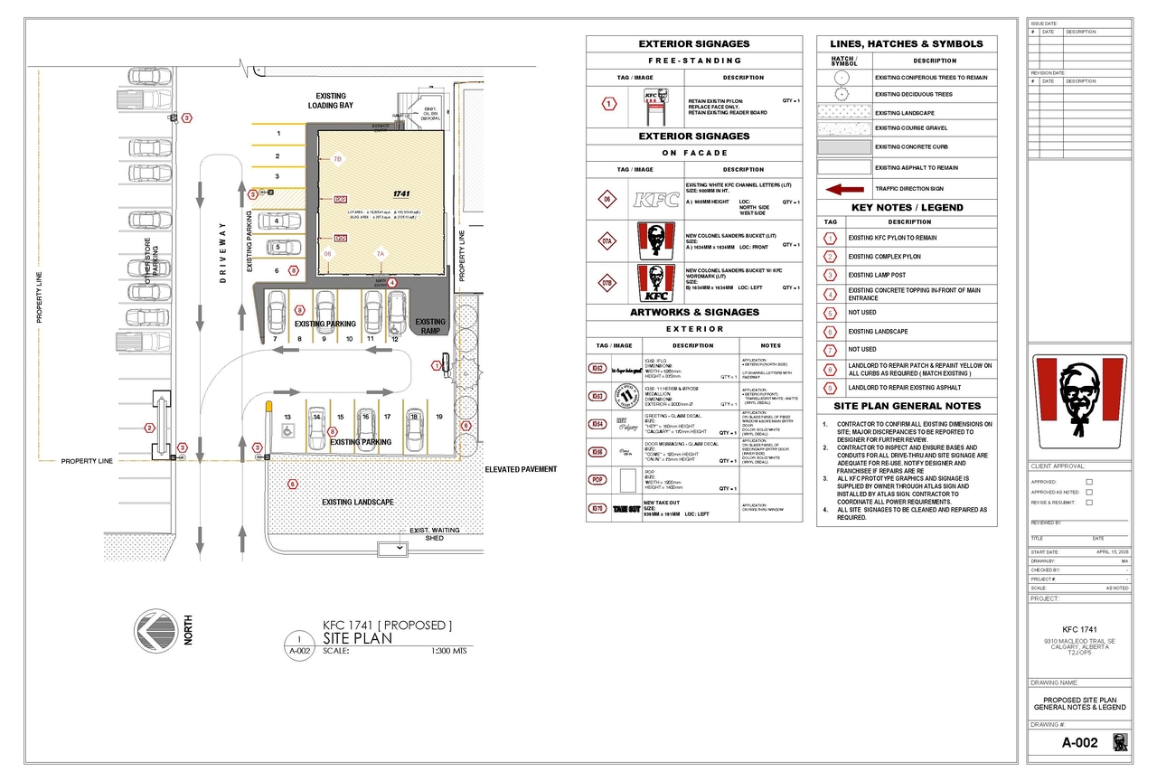 Construction site plan for project from page 1 of the file 'DP2026-04162 DMAP Plans Submitted (5MB) 2026-07-16'