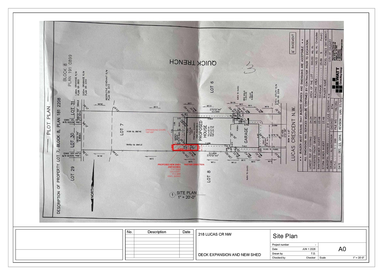 Construction site plan for project from page 1 of the file 'DP2026-04214 DMAP Plans Submitted (1MB) 2026-08-05'