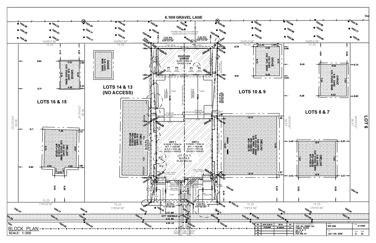 Construction site plan for project from page 9 of the file 'DP2026-04227 DMAP Plans Submitted 2026-07-24 2MB'