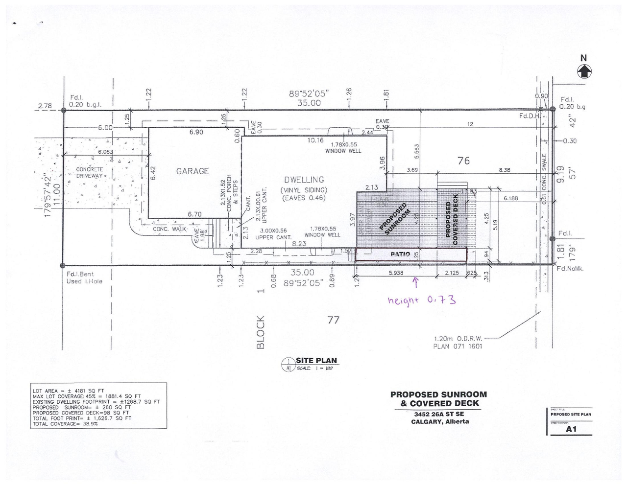 Construction site plan for project from page 1 of the file 'DP2026-04256 - DMAP Plans Submitted (2MB) 2026-08-04'