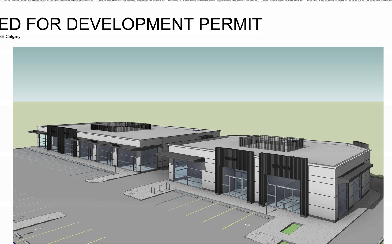 Rendering of building from page 1 of the file 'DP2026-04262 DMAP Plans Submitted (3MB) 2026-07-27'