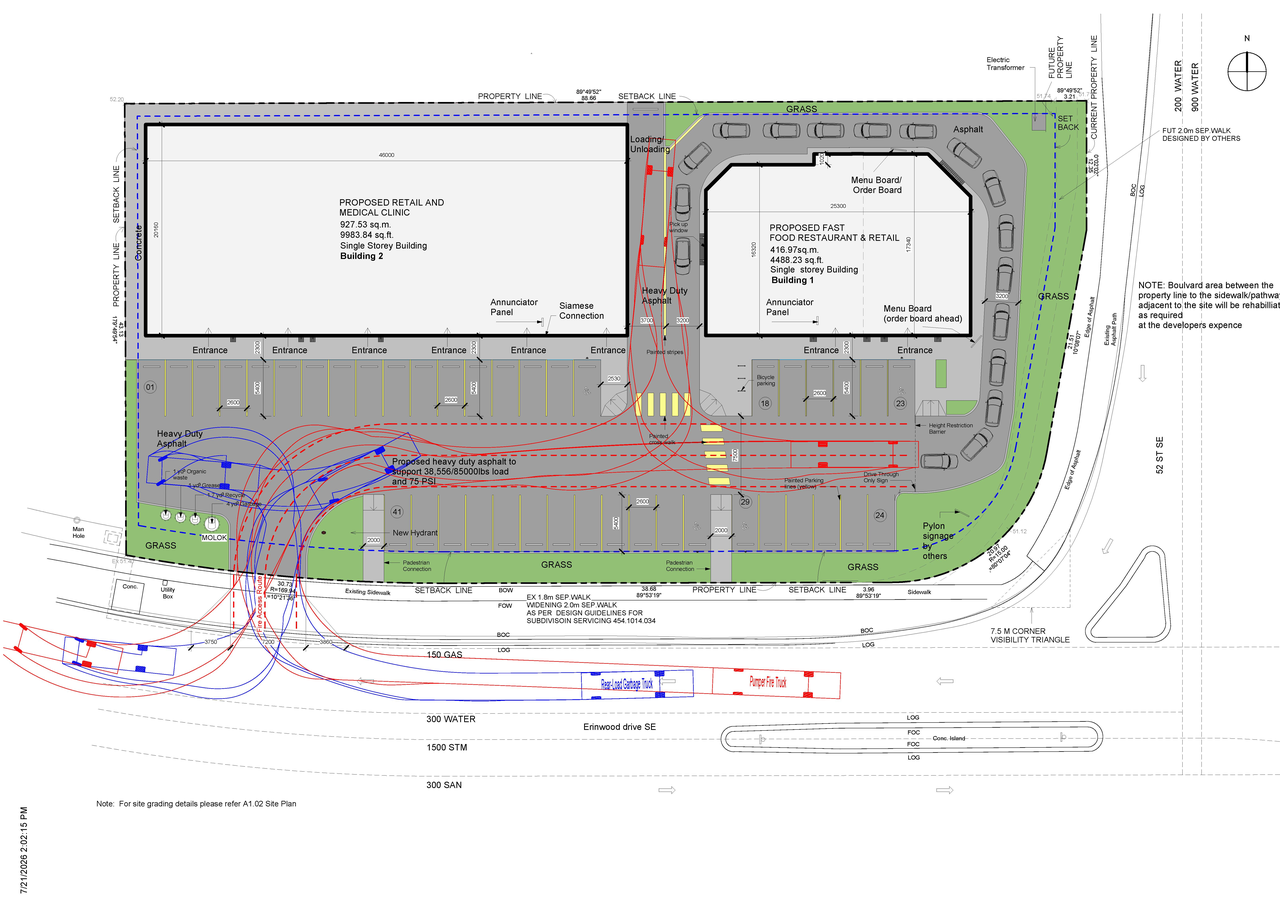 Construction site plan for project from page 4 of the file 'DP2026-04262 DMAP Plans Submitted (3MB) 2026-07-27'