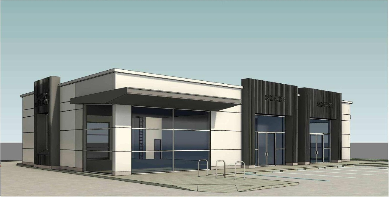 Rendering of building from page 5 of the file 'DP2026-04262 DMAP Plans Submitted (3MB) 2026-07-27'