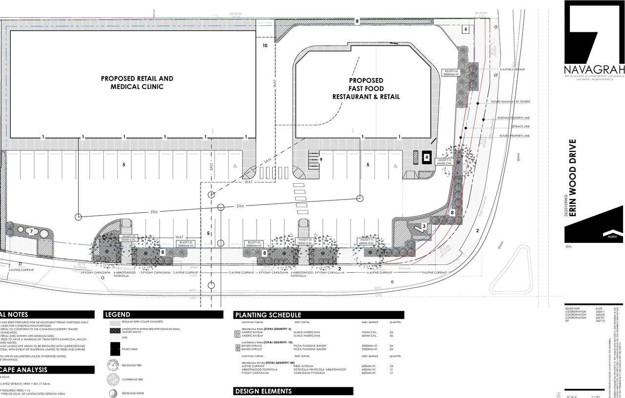 Construction site plan for project from page 7 of the file 'DP2026-04262 DMAP Plans Submitted (3MB) 2026-07-27'