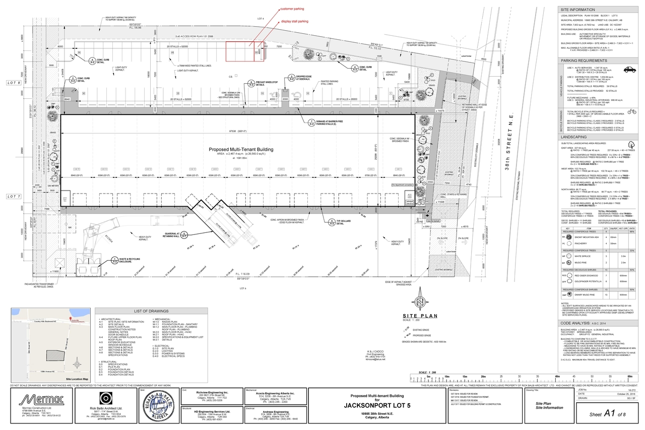 Construction site plan for project from page 1 of the file 'DP2026-04282 - DMAP PLANS - AMENDED - 2026-09-17 (2MB)'