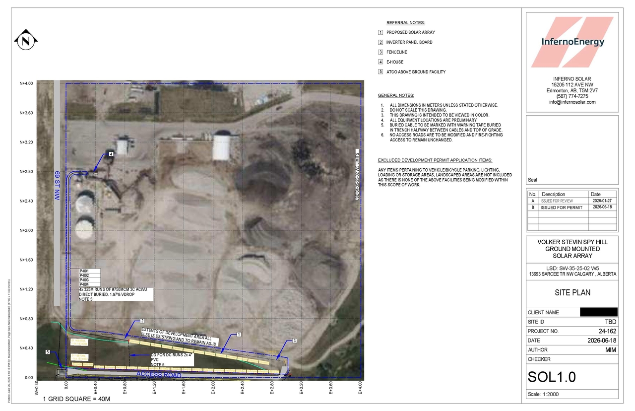 Construction site plan for project from page 1 of the file 'DP2026-04313 DMAP Plans (Submitted) 2026-08-17 (1MB)'