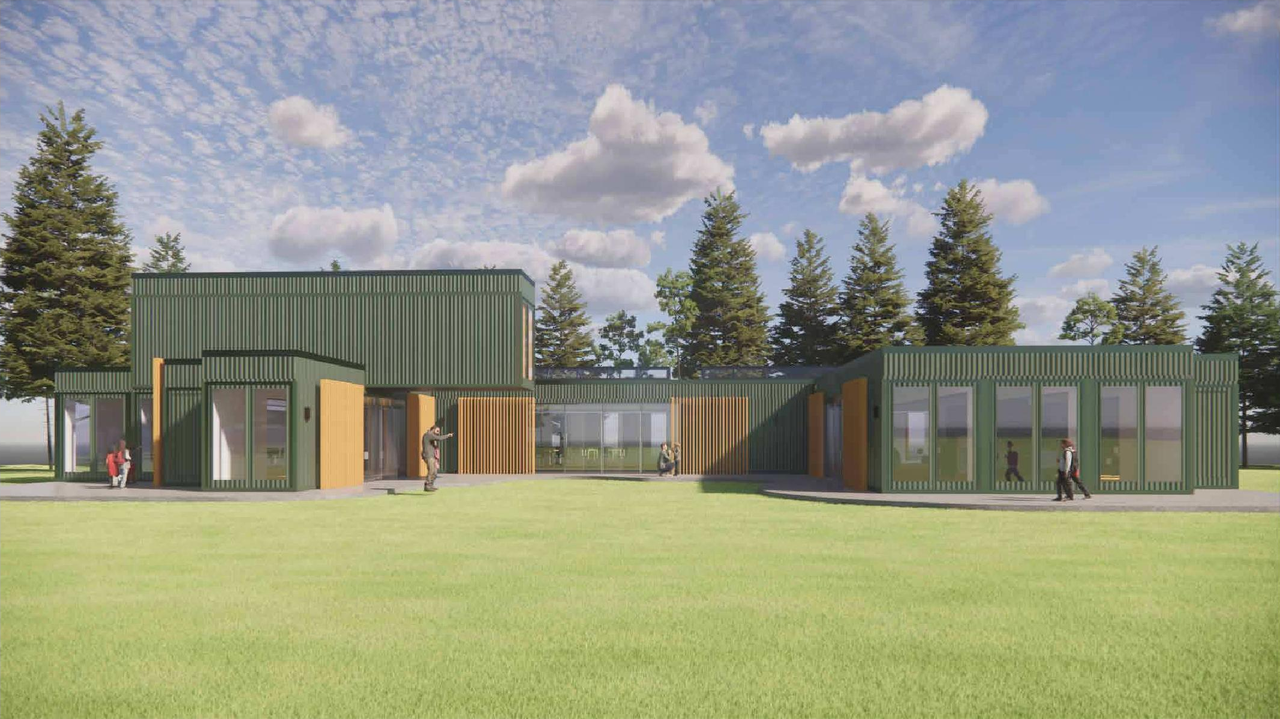 Rendering of building from page 3 of the file 'DP2026-04345 DMAP Plans Submitted (6MB) 2026-08-20'
