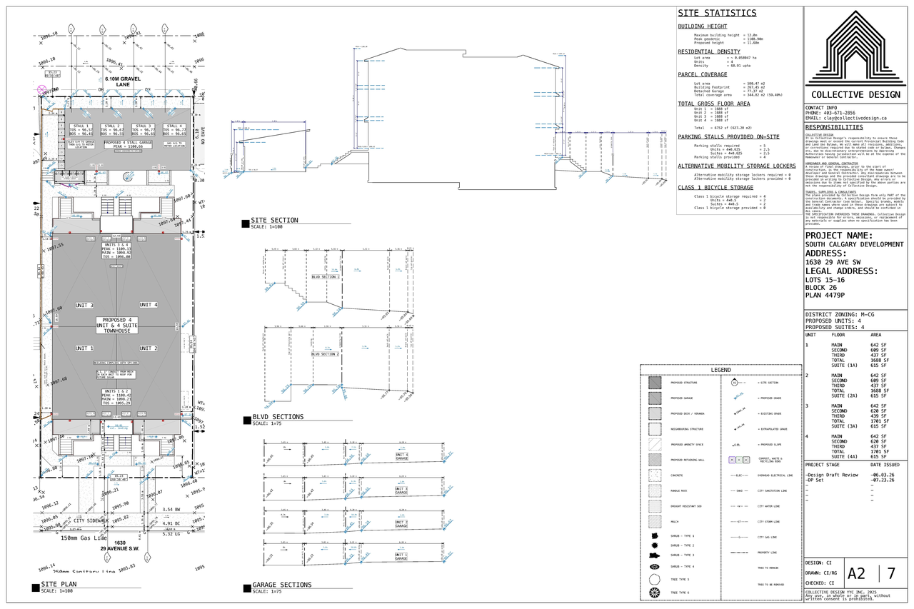 Construction site plan for project from page 2 of the file 'DP2026-04348 DMAP Plans (Submitted) 2026-07-23 (6MB)'