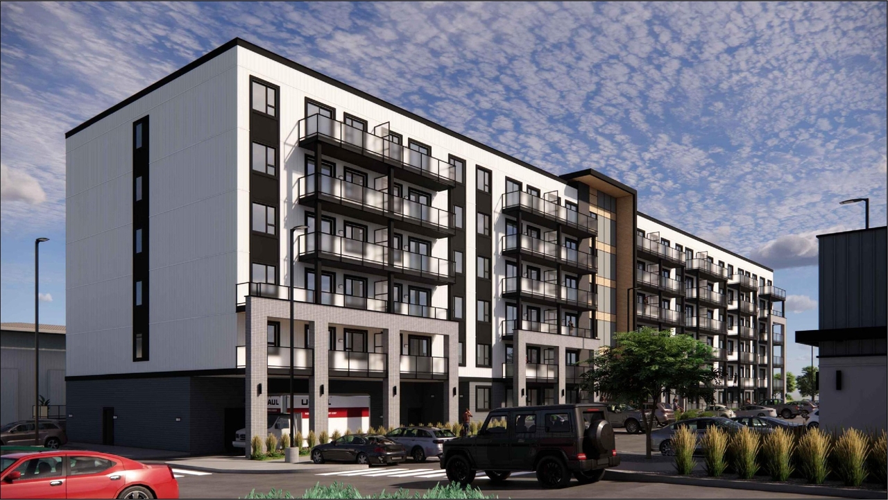Rendering of building from page 5 of the file 'DP2026-04403 DMAP Plans (Submitted) 2026-07-28 (11MB)'