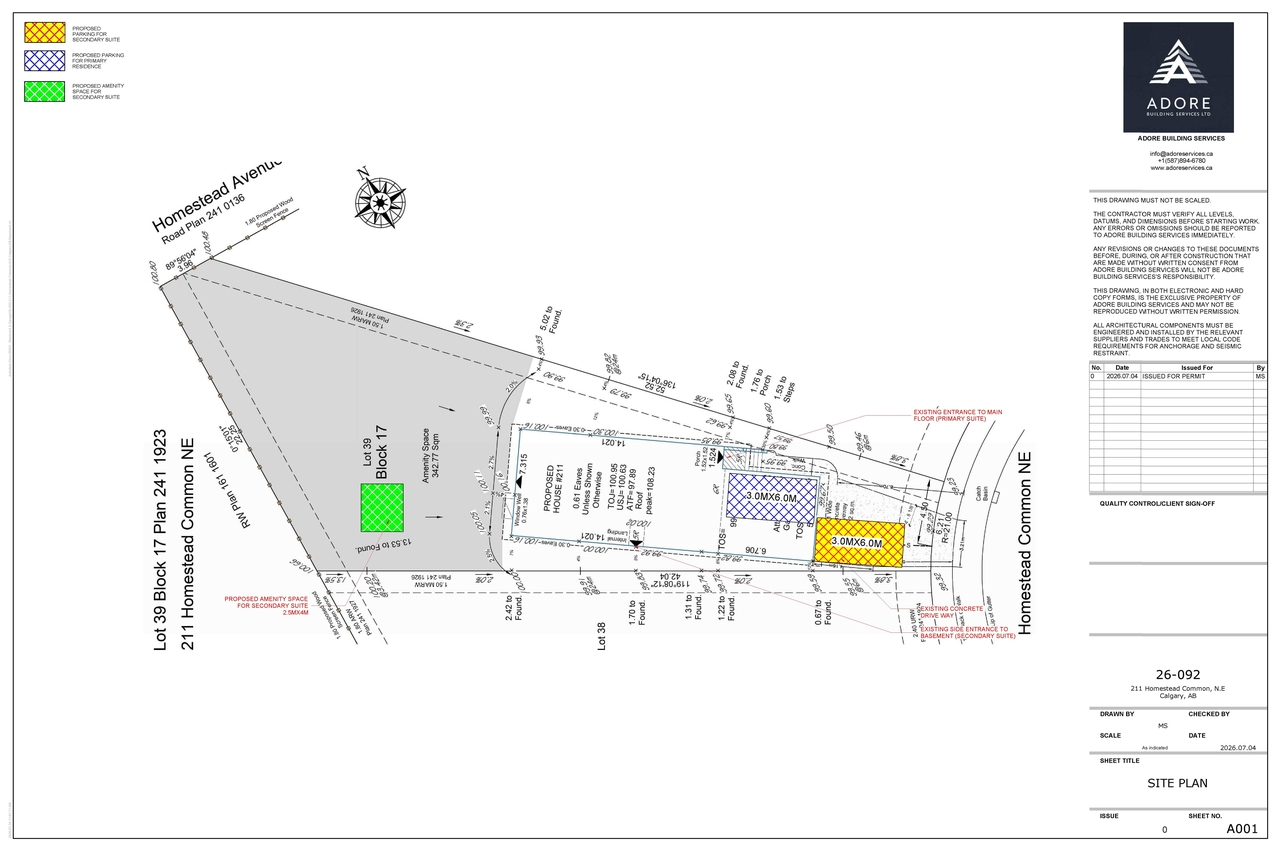 Construction site plan for project from page 1 of the file 'DP2026-04445 - DMAP PLANS (Submitted) 2026-07-30  (2MB)'