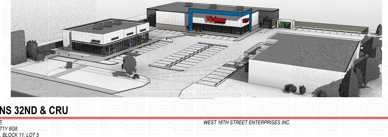 Rendering of building from page 1 of the file 'DP2026-04453 DMAP Plans (Submitted) 2026-07-30 (3MB)'
