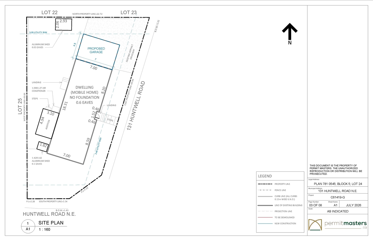 Construction site plan for project from page 3 of the file 'DP2026-04464 DMAP Plans Submitted (1MB) 2026-07-30'