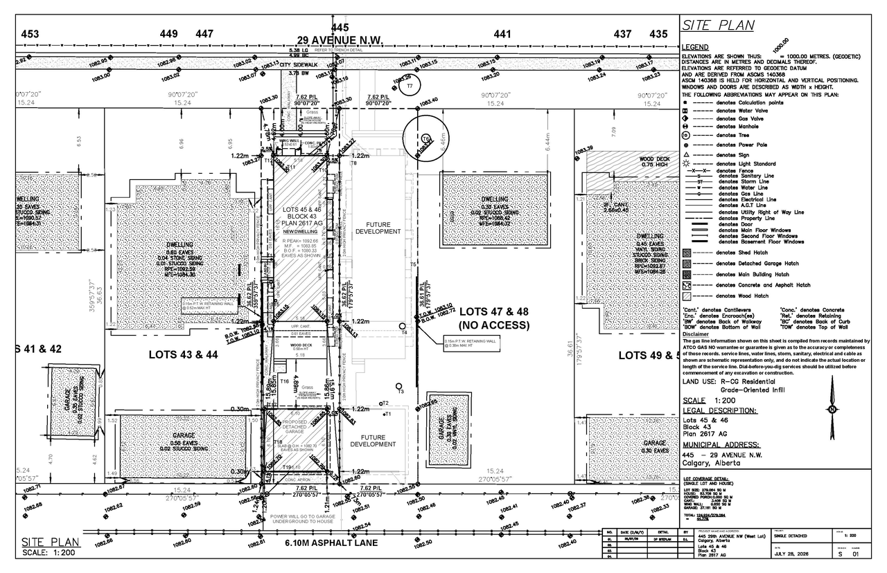 Construction site plan for project from page 1 of the file 'DP2026-04473 DMAP Plans (Submitted) 2026-07-31 (2MB)'