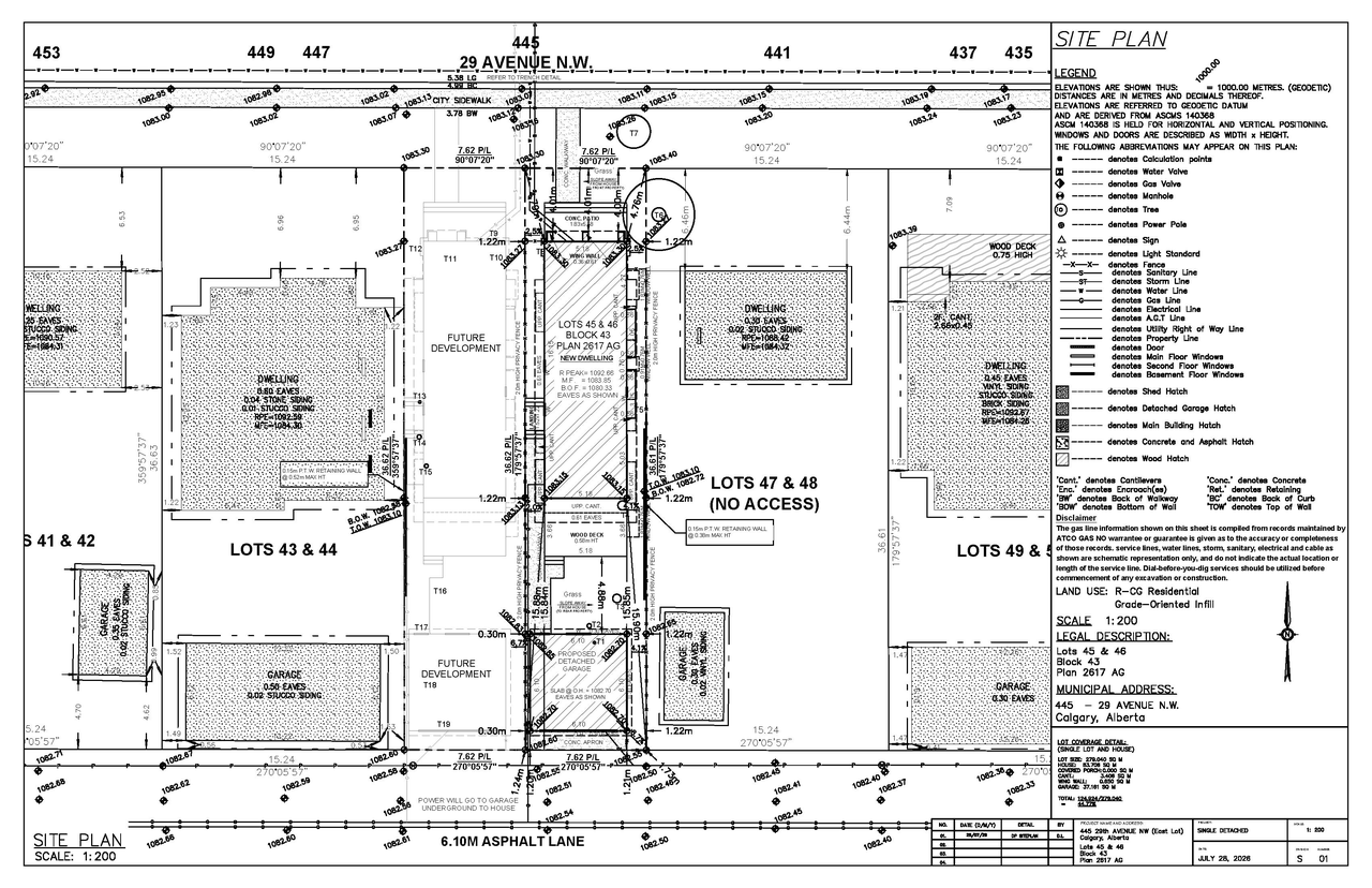Construction site plan for project from page 1 of the file 'DP2026-04475 DMAP Plans (Submitted) 2026-07-31 (2MB)'