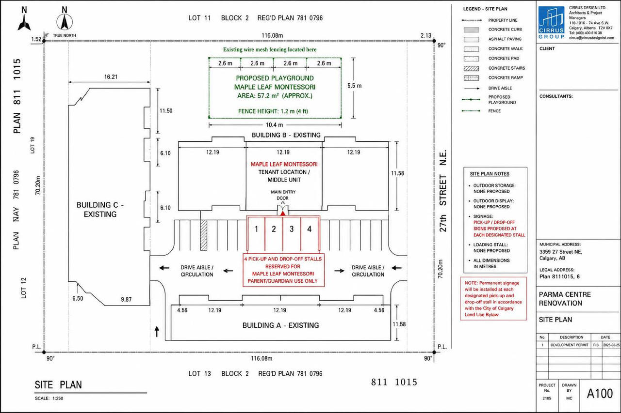 Construction site plan for project from page 2 of the file 'DP2026-04492 - DMAP Plans (Submitted) 2026-07-31 (1MB)'
