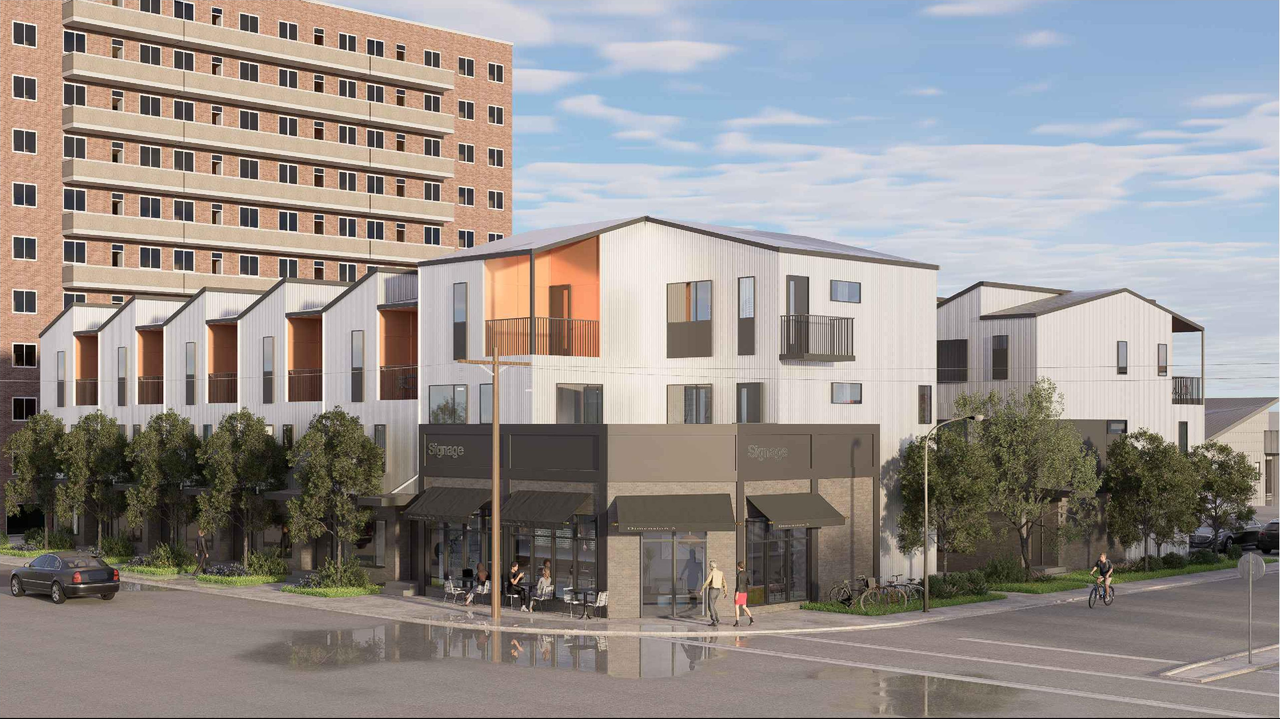 Rendering of building from page 1 of the file 'DP2026-04493 - DMAP Plans (Submitted) 2026-07-31 (1MB)'