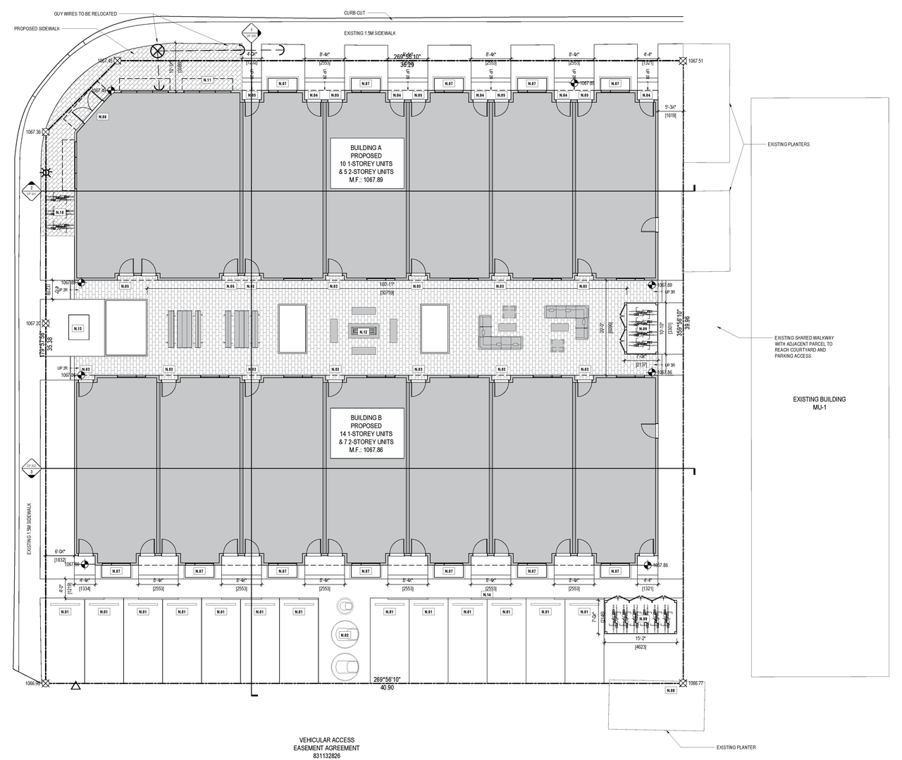 Construction site plan for project from page 3 of the file 'DP2026-04493 - DMAP Plans (Submitted) 2026-07-31 (1MB)'