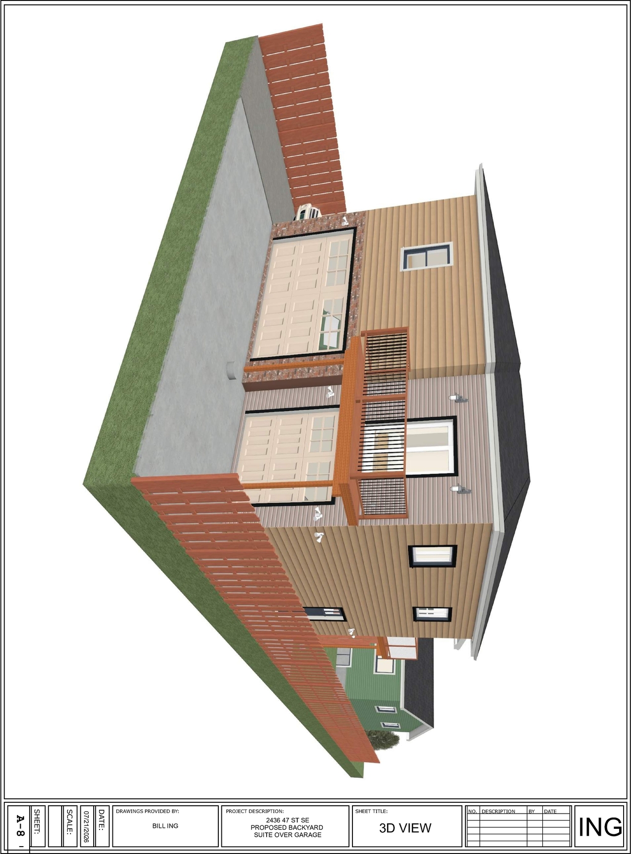 Rendering of building from page 6 of the file 'DP2026-04496 DMAP Plans Submitted (2MB) 2026-08-11'