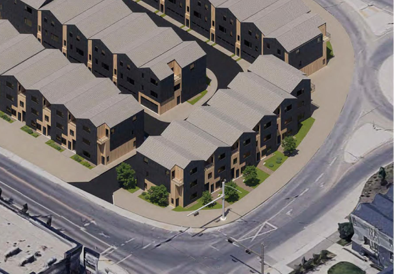 Rendering of building from page 5 of the file 'DP2026-04522 DMAP Plans (Submitted) 2026-08-31 (8MB)'