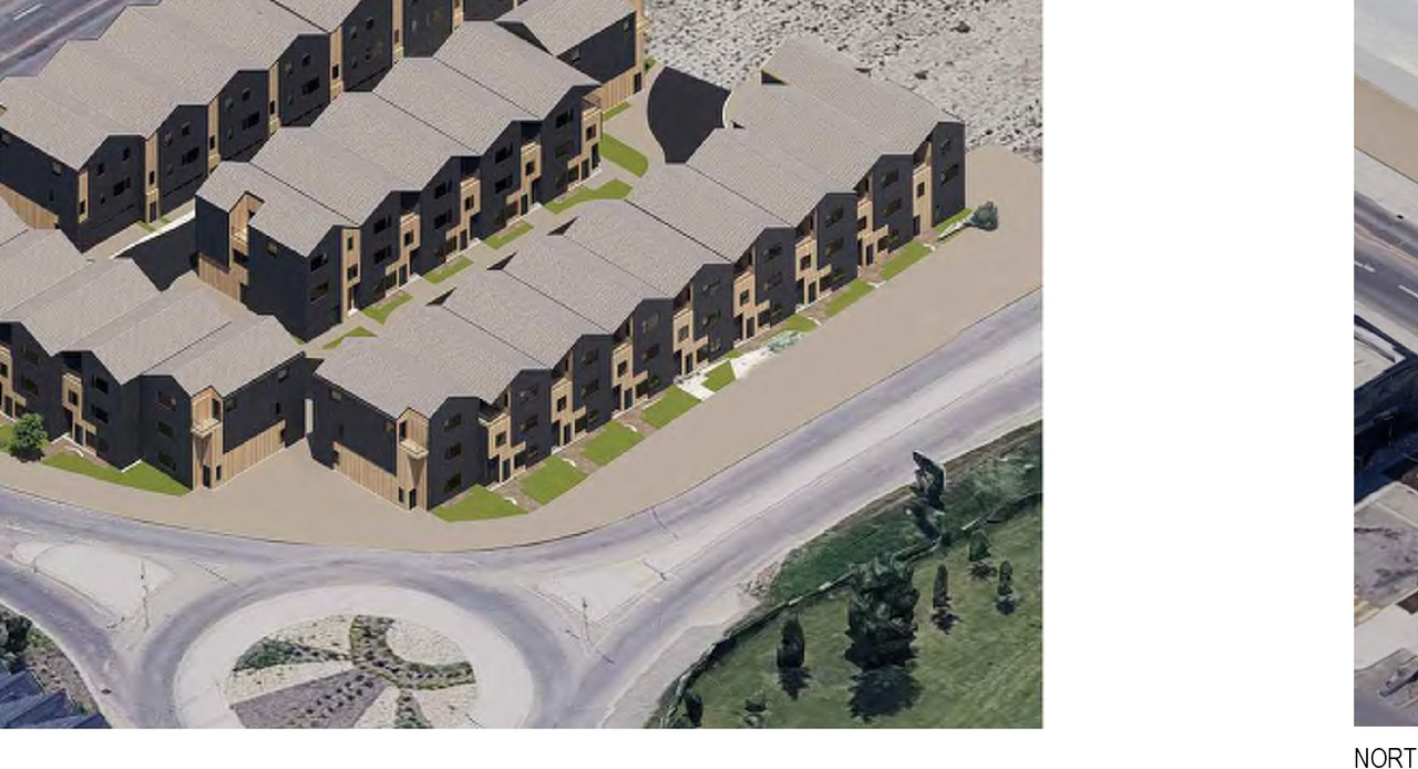 Rendering of building from page 5 of the file 'DP2026-04522 DMAP Plans (Submitted) 2026-08-31 (8MB)'
