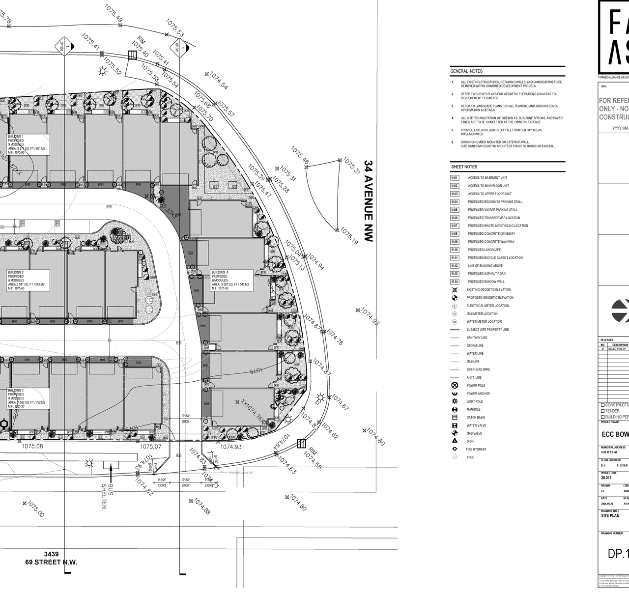 Construction site plan for project from page 6 of the file 'DP2026-04522 DMAP Plans (Submitted) 2026-08-31 (8MB)'