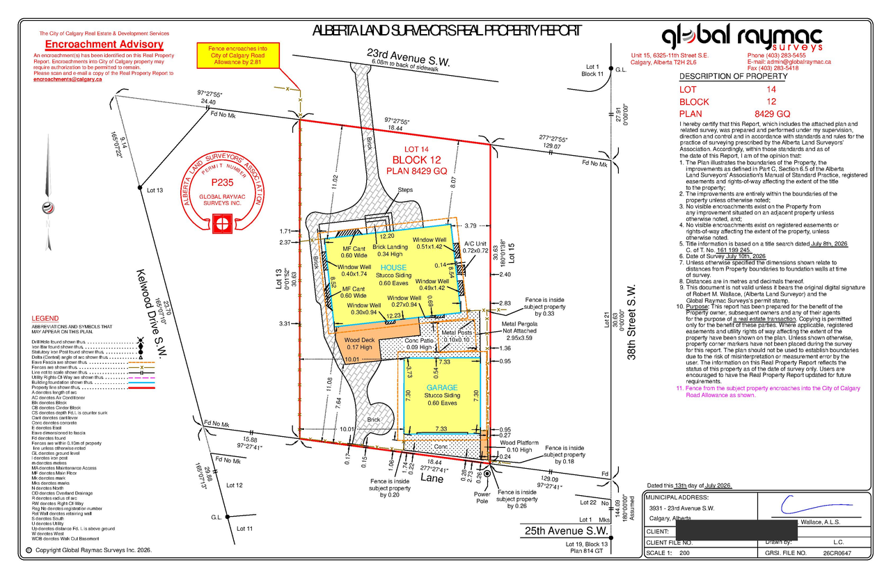 Construction site plan for project from page 1 of the file 'DP2026-04532 - DMAP DECISION RENDERED (1MB) 2026-08-14'