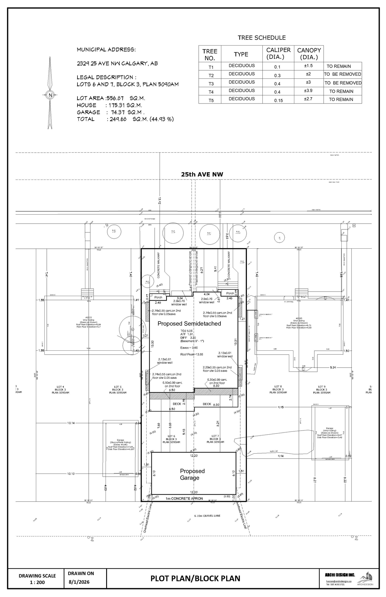 Construction site plan for project from page 2 of the file 'DP2026-04553 - DMAP Plans (Submitted) 2026-08-05 (1MB)'