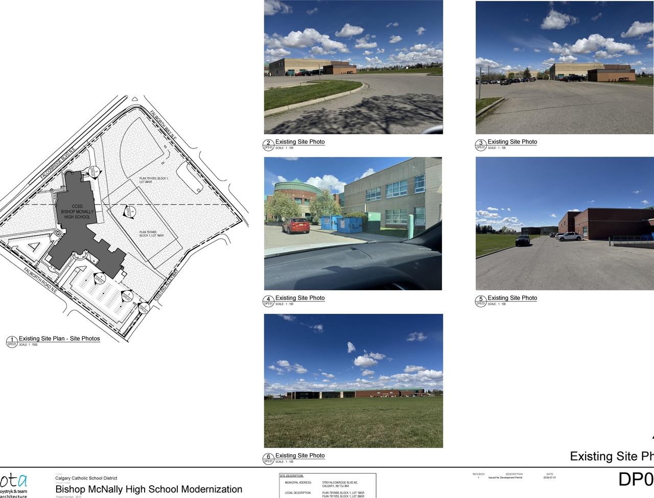 Construction site plan for project from page 2 of the file 'DP2026-04563 - DMAP Plans (Submitted) 2026-08-05 (5MB)'