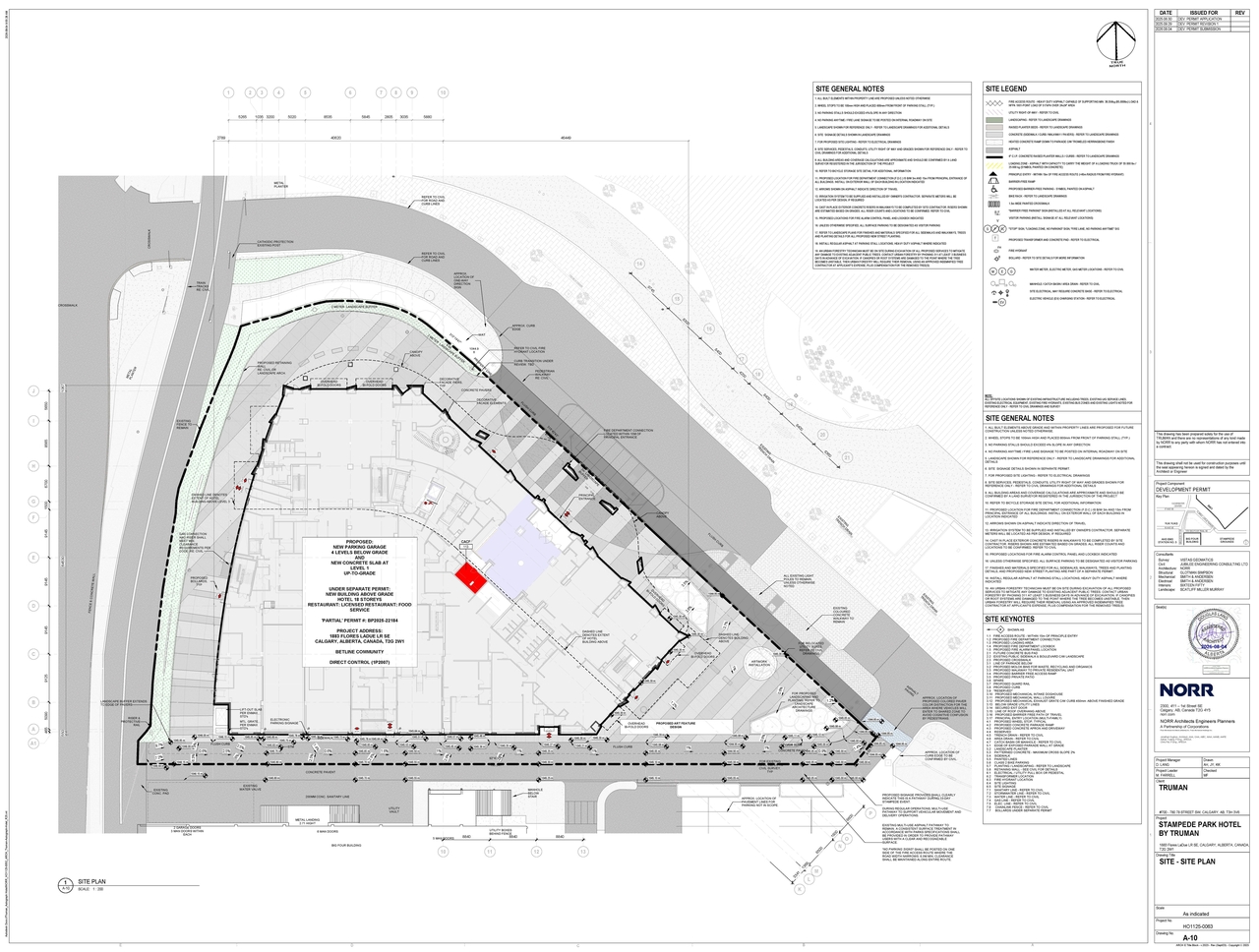 Construction site plan for project from page 4 of the file 'DP2026-04577 - DMAP Plans (Submitted) 2026-08-06 (20MB)'