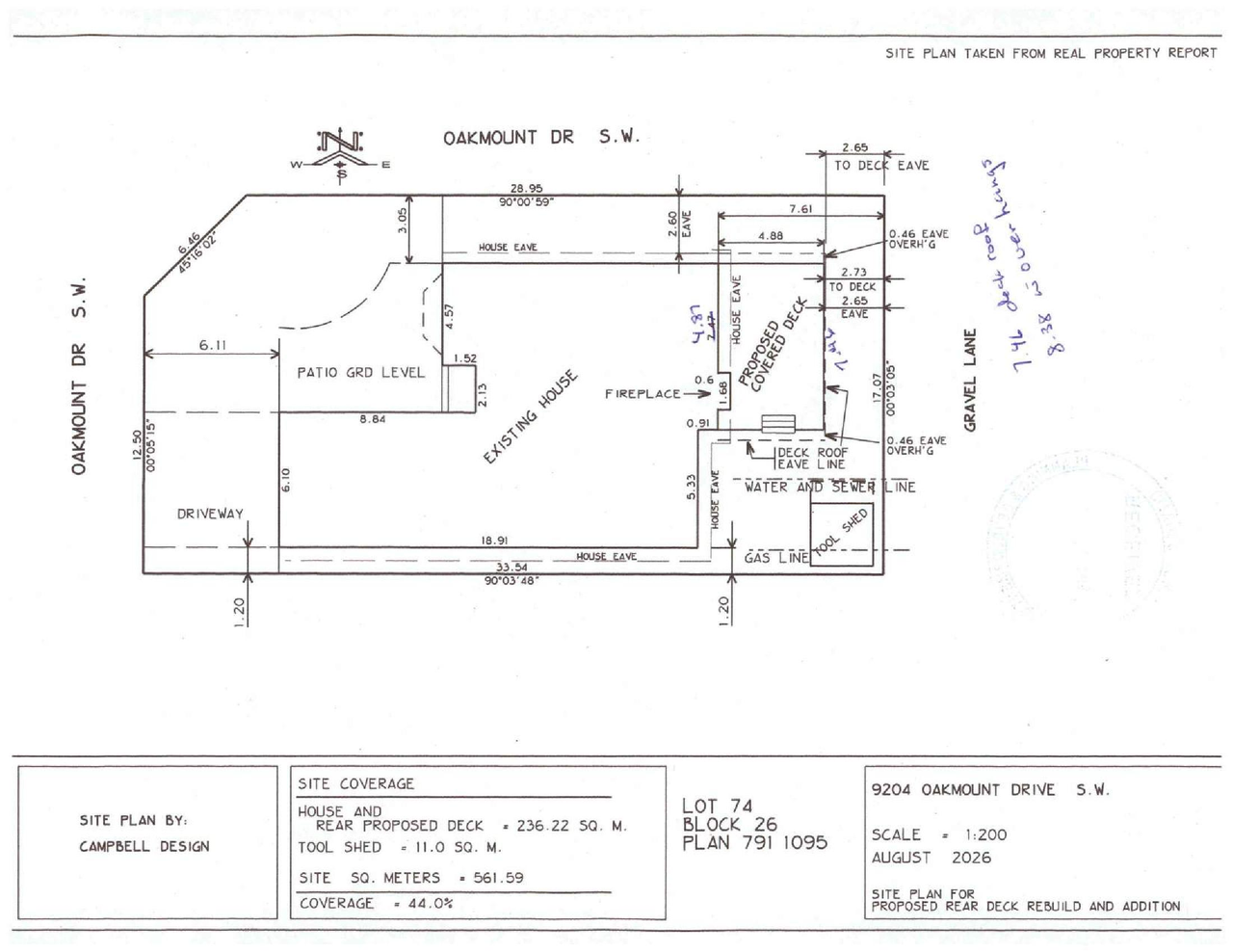 Construction site plan for project from page 1 of the file 'DP2026-04583 DMAP Plans (Submitted) 2026-08-06 (2MB)'