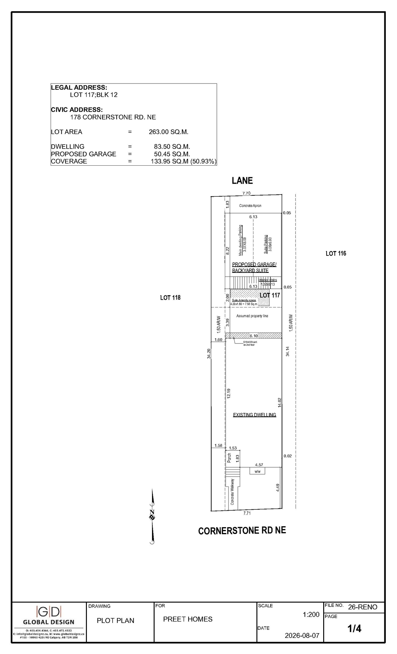 Construction site plan for project from page 1 of the file 'DP2026-04599 DMAP Plans (Submitted) 2026-08-18 (1MB)'
