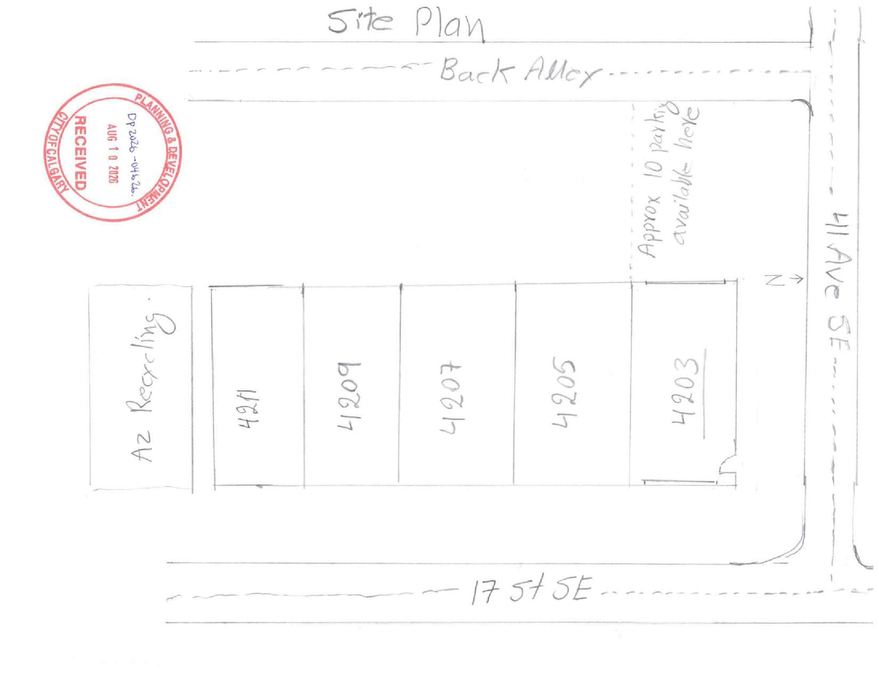 Construction site plan for project from page 1 of the file 'DP2026-04626 DMAP Plans (Submitted) 2026-08-24 (1MB)'