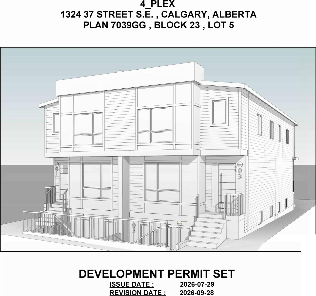 Rendering of building from page 1 of the file 'DP2026-04648 DMAP Plans (Amended) 2026-09-28 (4MB)'