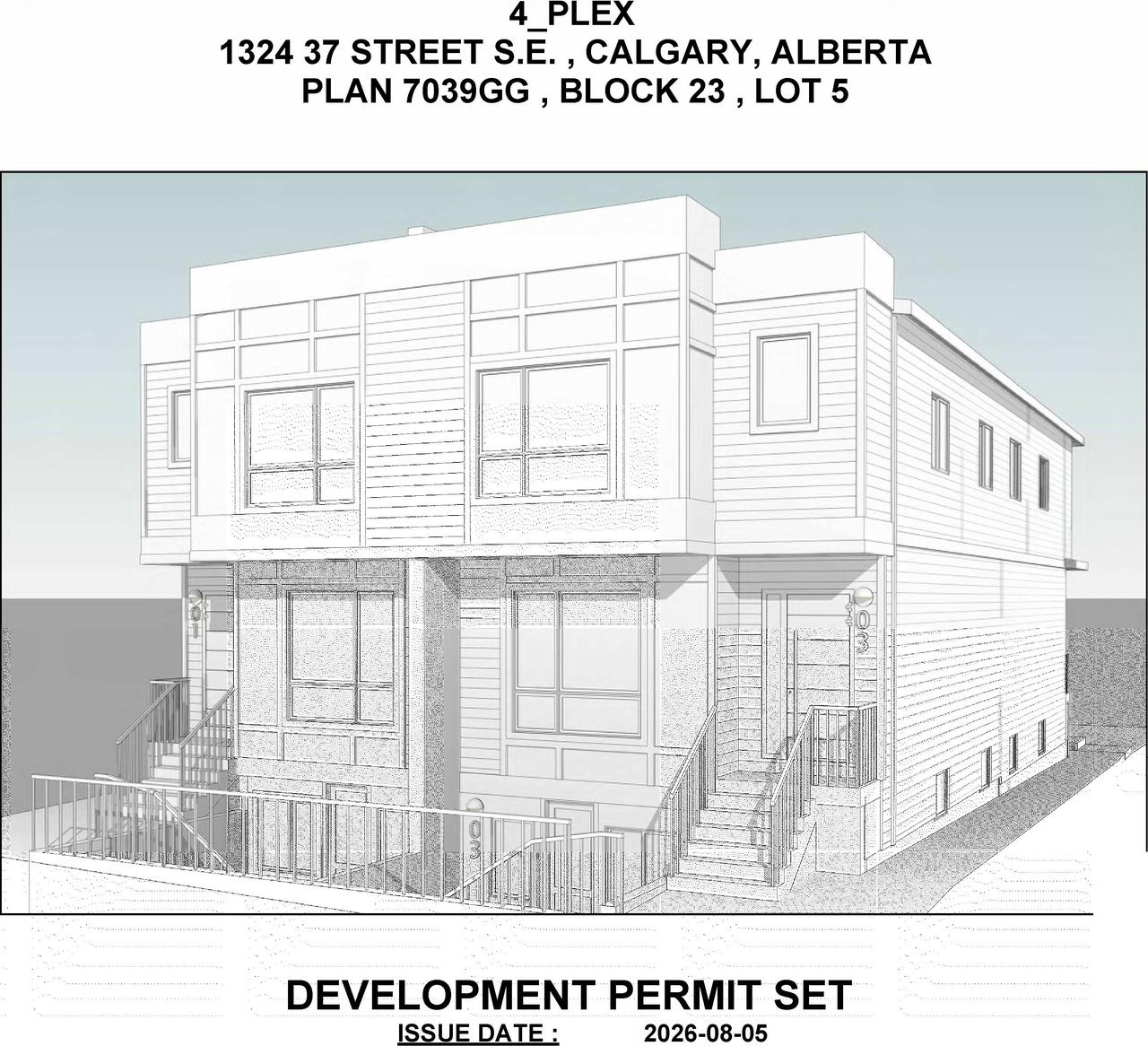 Rendering of building from page 1 of the file 'DP2026-04648 - DMAP Plans (Submitted) 2026-08-11 (1MB)'