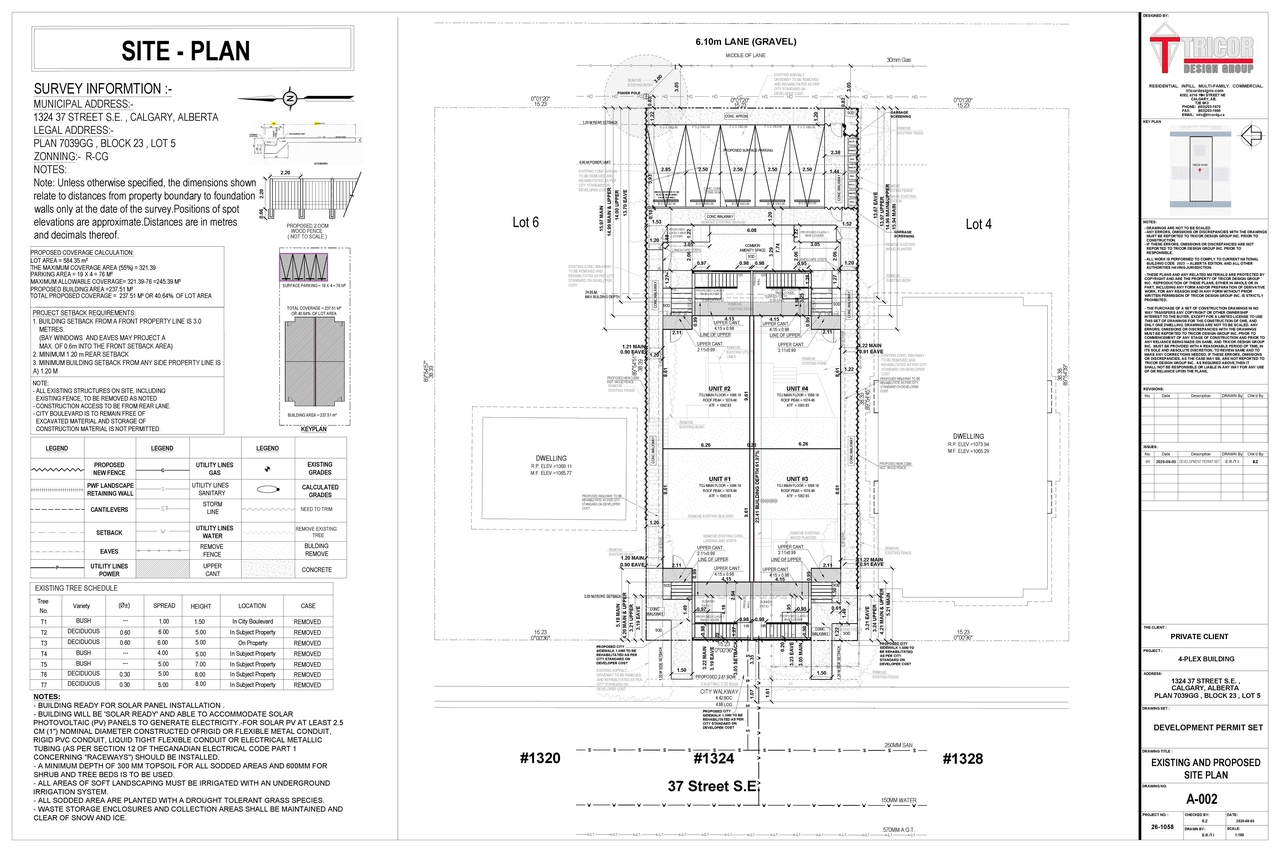 Construction site plan for project from page 2 of the file 'DP2026-04648 - DMAP Plans (Submitted) 2026-08-11 (1MB)'