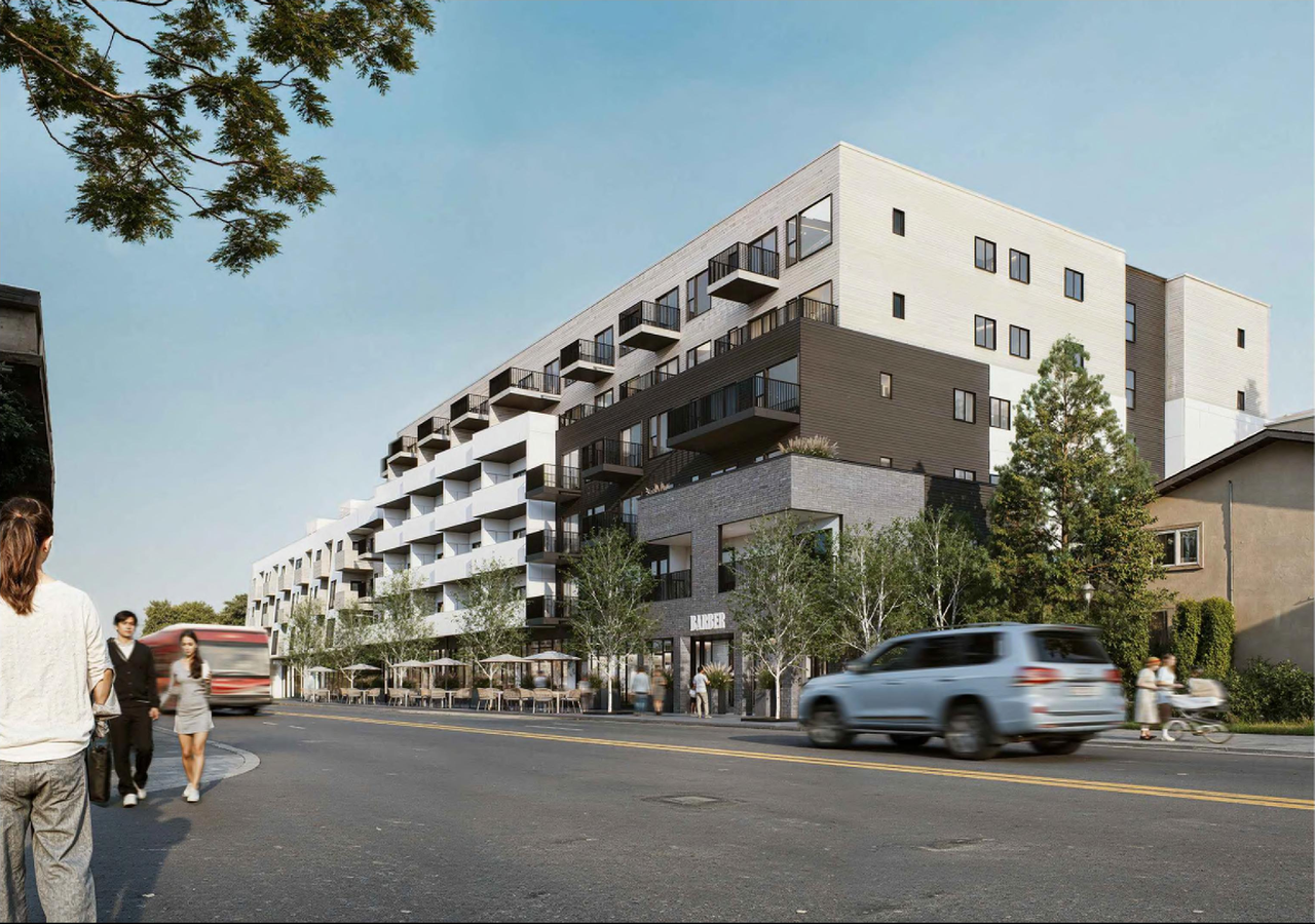 Rendering of building from page 1 of the file 'DP2026-04664 DMAP Plan (Submitted) 2026-08-12 (4MB)'