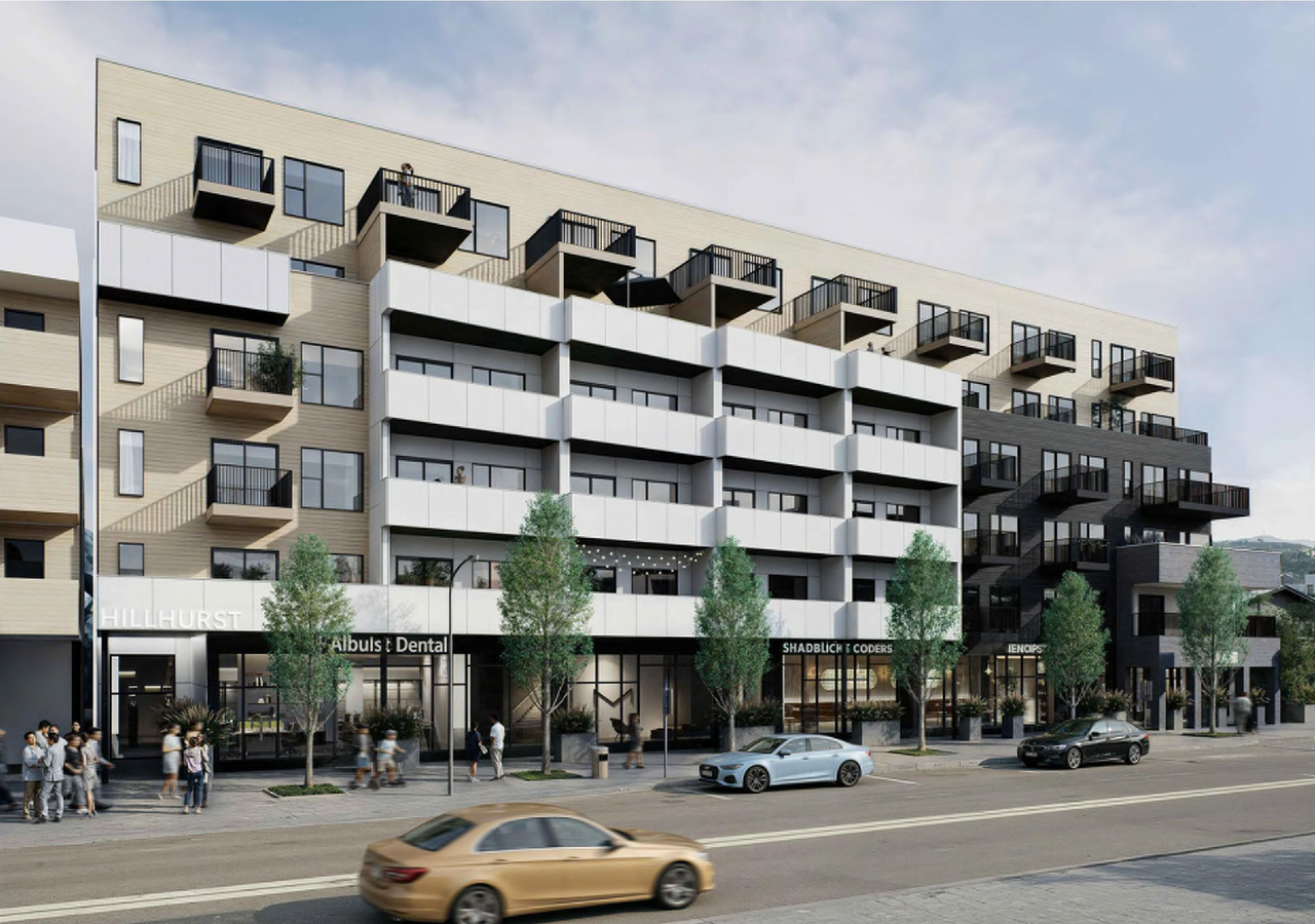 Rendering of building from page 7 of the file 'DP2026-04664 DMAP Plan (Submitted) 2026-08-12 (4MB)'