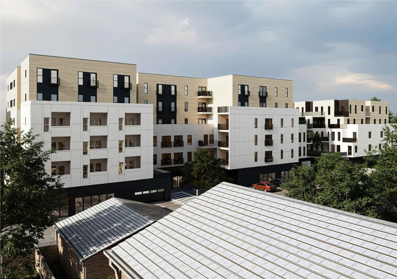 Rendering of building from page 7 of the file 'DP2026-04664 DMAP Plan (Submitted) 2026-08-12 (4MB)'