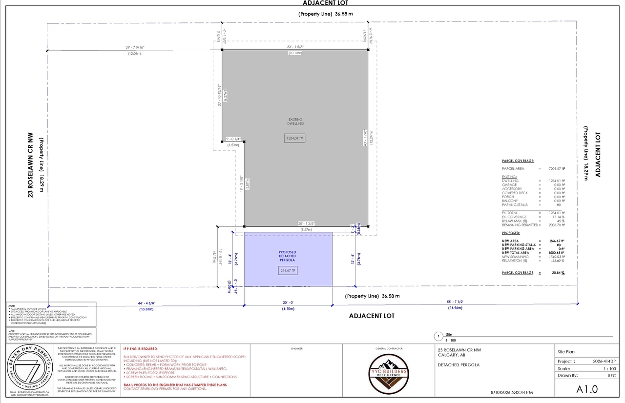 Construction site plan for project from page 2 of the file 'DP2026-04681 - DMAP Plans (Submitted) 2026-08-12 (1MB)'