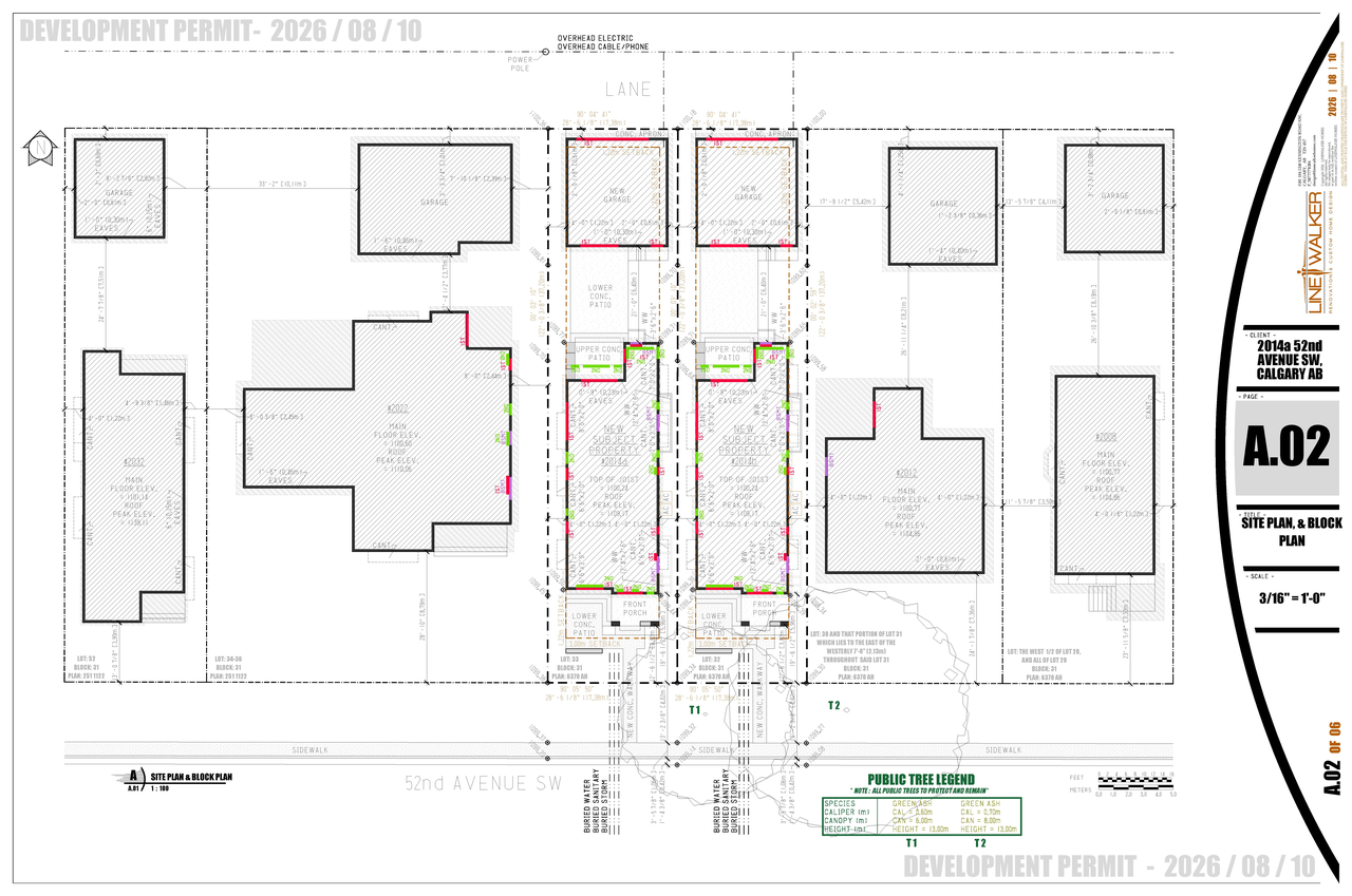 Construction site plan for project from page 2 of the file 'DP2026-04719 - DMAP Plans (Submitted) 2026-08-17 (3MB)'