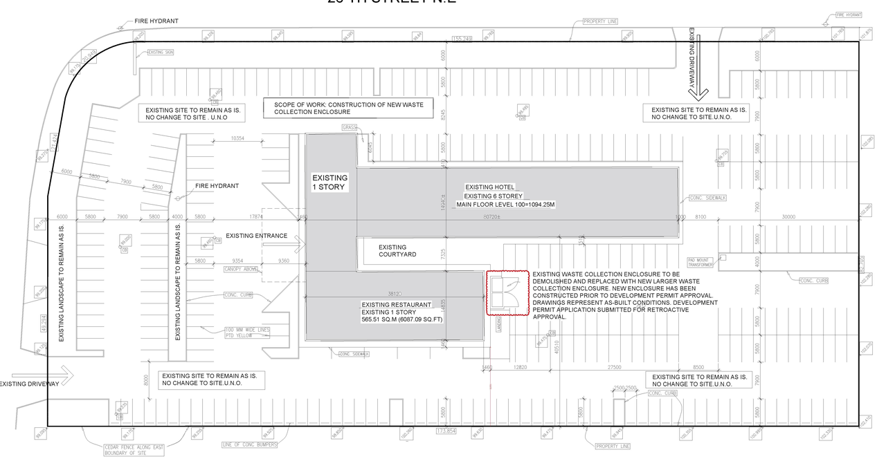 Construction site plan for project from page 1 of the file 'DP2026-04764 DMAP Plans (Submitted) 2026-08-18 (1MB)'