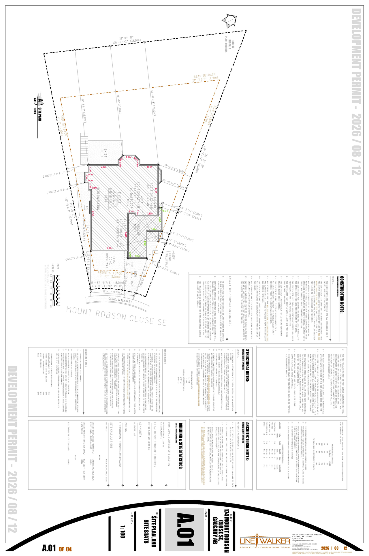 Construction site plan for project from page 1 of the file 'DP2026-04778 - DMAP Plans (Submitted) 2026-08-18 (1MB)'