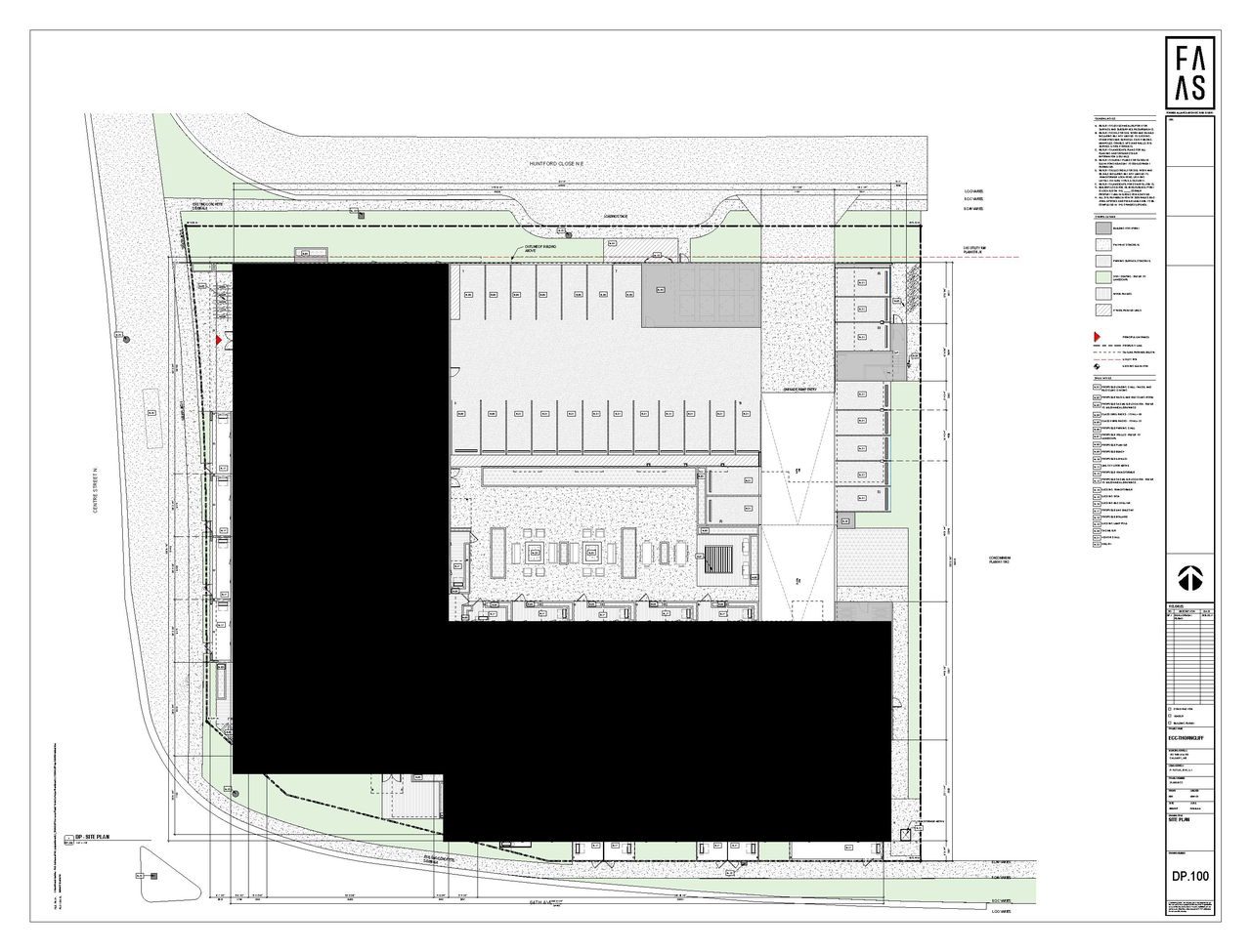 Construction site plan for project from page 2 of the file 'DP2026-04794 DMAP Plans (Submitted) 2026-08-19 (12MB)'