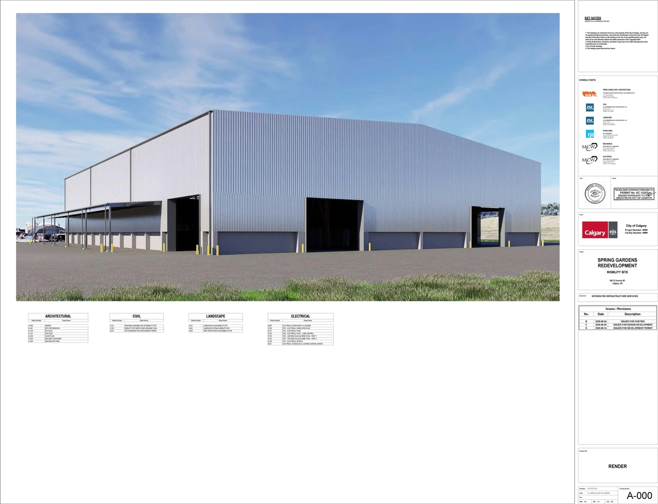 Rendering of building from page 1 of the file 'DP2026-04809 DMAP Plans (Submitted) 2026-08-19 (5MB)'