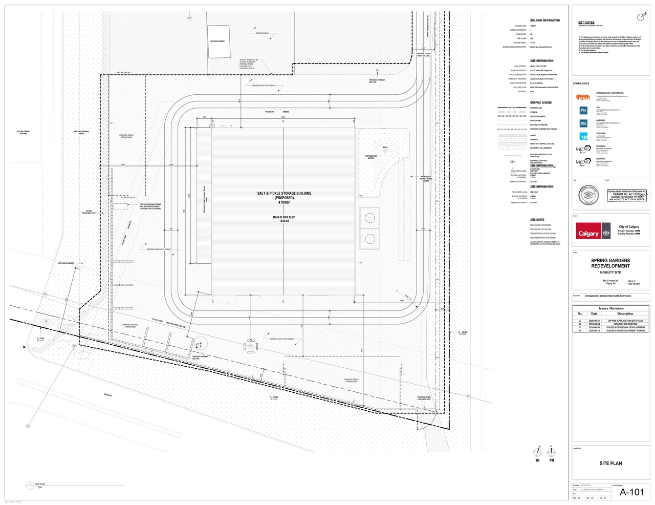 Construction site plan for project from page 2 of the file 'DP2026-04809 DMAP Plans (Submitted) 2026-08-19 (5MB)'