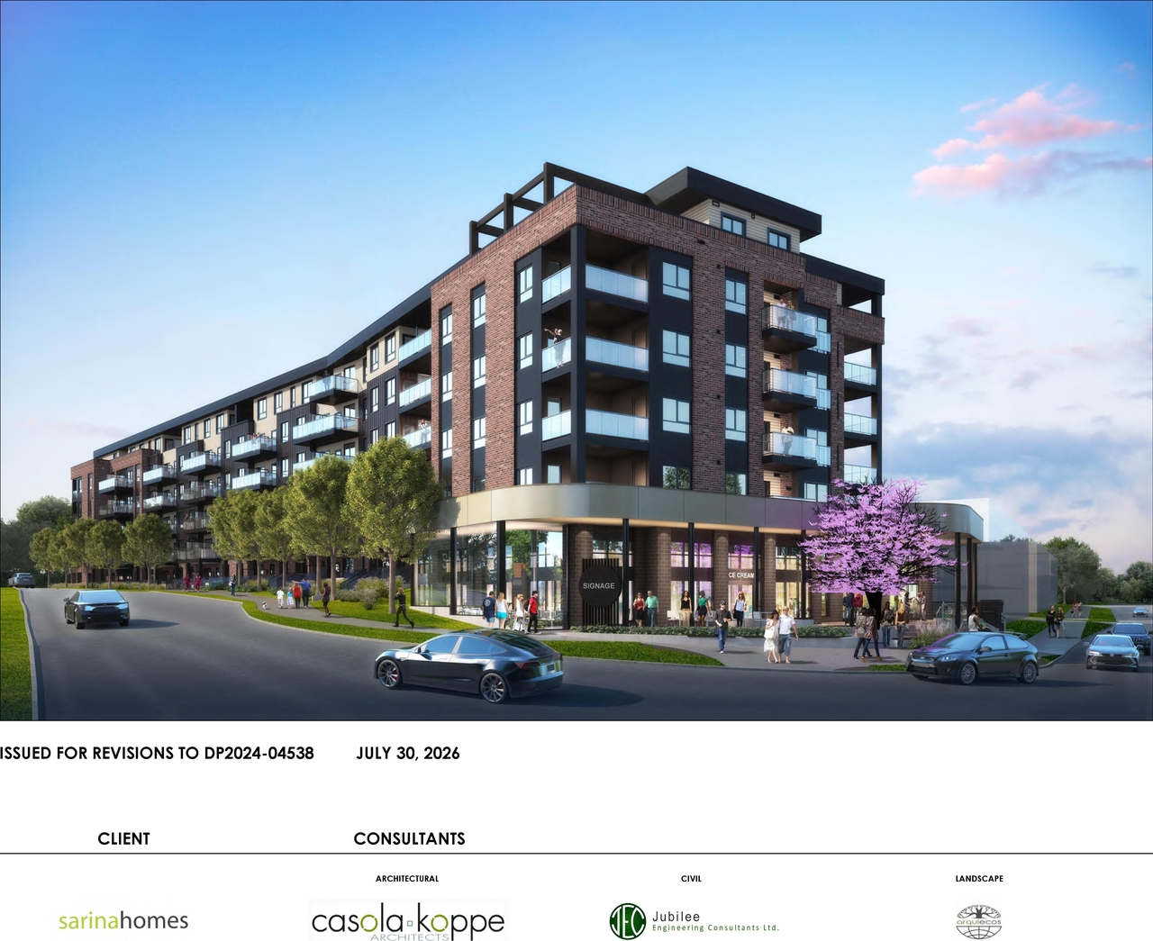 Rendering of building from page 1 of the file 'DP2026-04814 DMAP Plans (Submitted) 2026-08-27 (6MB)'