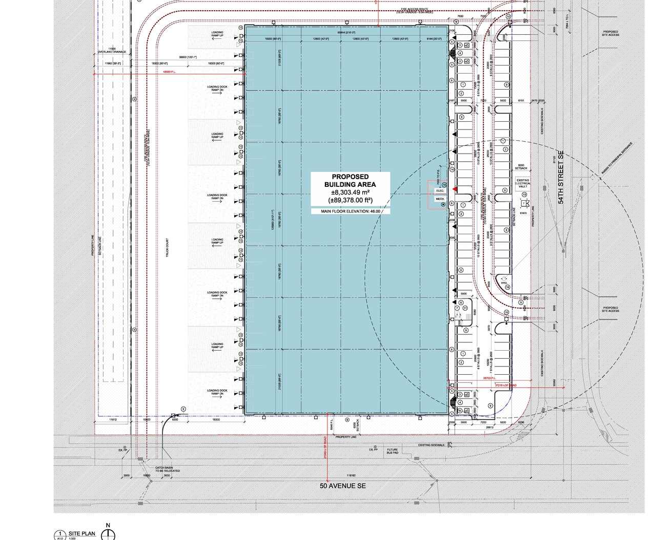 Construction site plan for project from page 2 of the file 'DP2026-04835 - DMAP Plans (Submitted) 2026-09-01 (3MB)'