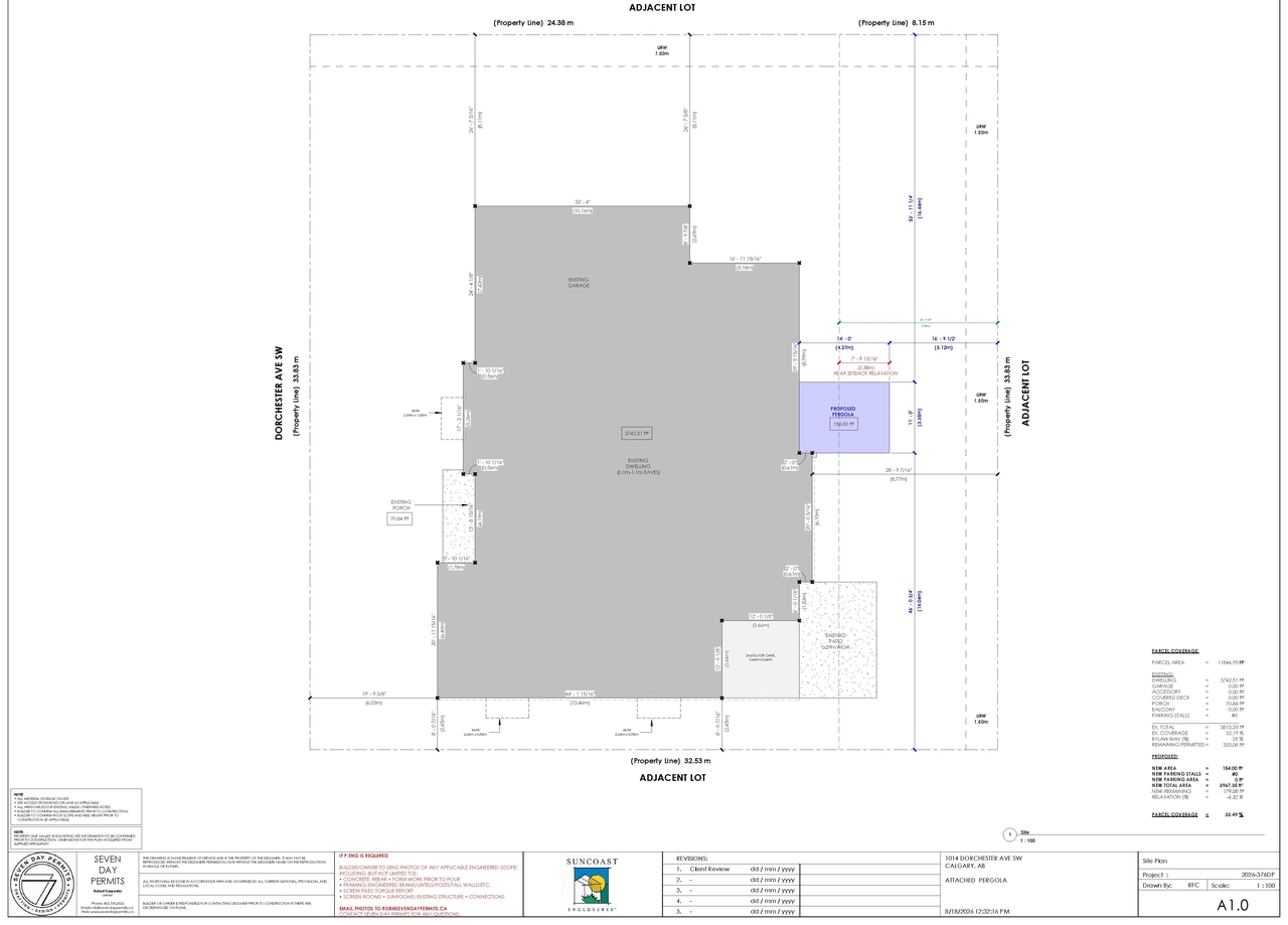 Construction site plan for project from page 4 of the file 'DP2026-04859 DMAP Plans Submitted (1MB) 2026-08-20'