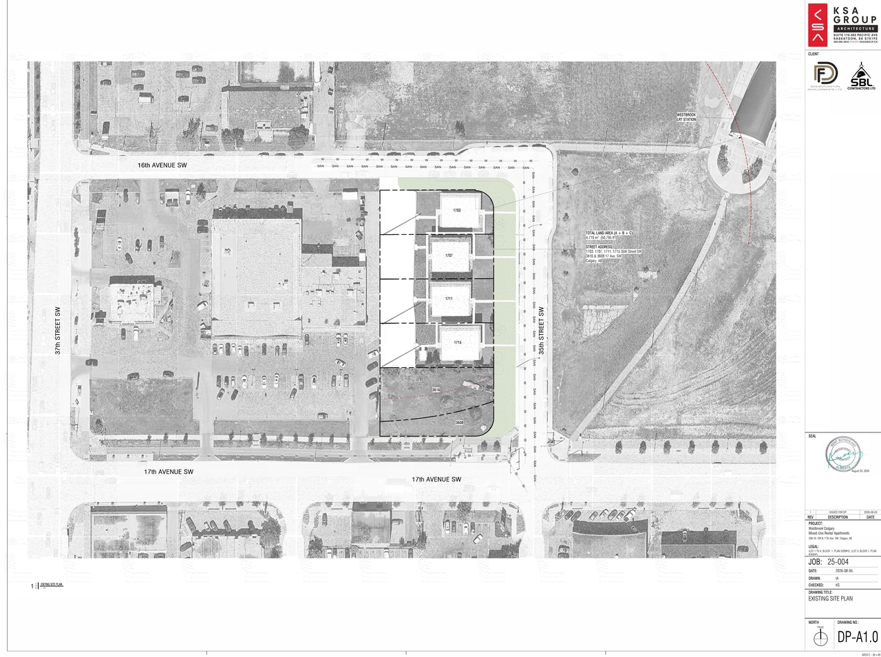 Construction site plan for project from page 3 of the file 'DP2026-04888 DMAP Plan (Submitted) 2026-08-24 (11MB)'